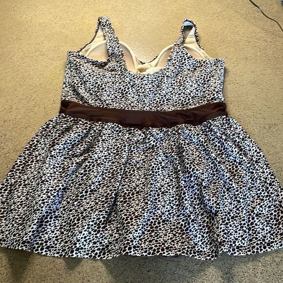 Leopard print one piece swimsuit swim dress size 18W - Picture 6 of 15